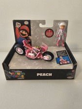 New- Super Mario Bros Movie Princess Peach Figure & Pull Back Racer Kart