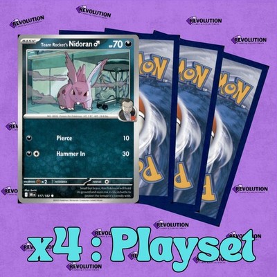 4x Team Rocket's Nidoran 117/182 Pokemon TCG *Playset*