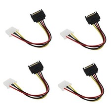 4PCS SATA 15Pin Male to 4Pin IDE Molex Female Cable for Serial ATA Hard Drives