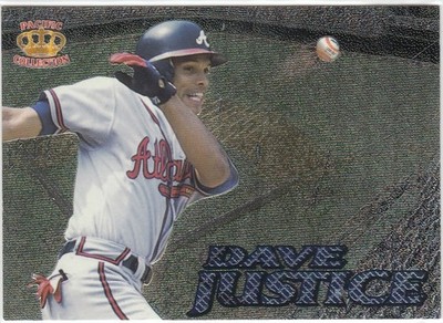 DAVID DAVE JUSTICE PACIFIC PRISM FENCE BUSTERS FOIL ATLANTA BRAVES #FB-8 1996 96