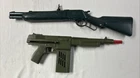 Vintage Marx Rifle & Machine Gun Lot Of 2 ~ 1960's Toy Gun Plastic W/ Sound