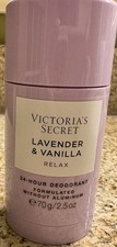 VICTORIA  S SECRET LAVENDER  VANILLA RELAX 2.5oz Aluminum FREE DEODORANT  24-HR