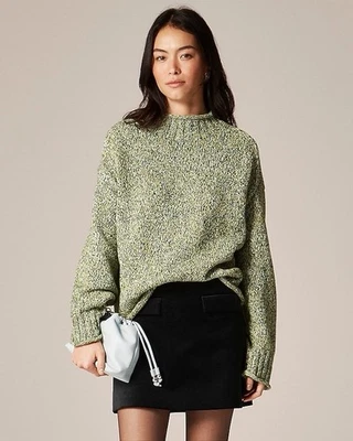 J.Crew XS 2025 Marled Rollneck™ Sweater in Green Chartreuse Marl NWT - Image 1 of 4