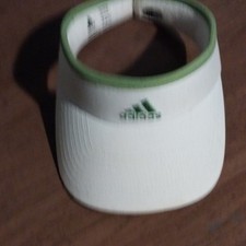 adidas White Green Adjustable Polyester Golf Visor with Logo