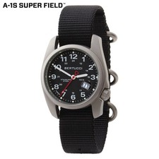 BERTUCCI A-1S Super field Watch 10600 Black Dial w/ Black Nylon Band