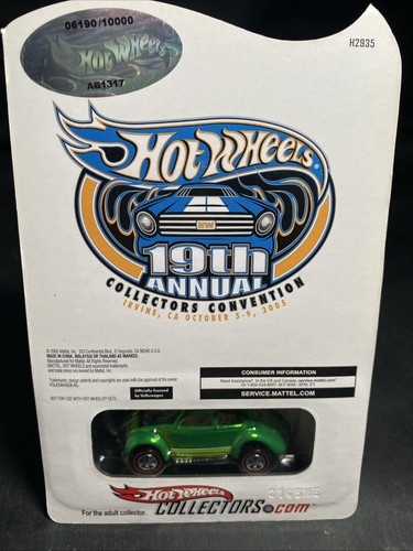 Hot Wheels Custom Green Volkswagon Bug 19th Annual Convention VW 6190 of 10000 - Picture 2 of 2