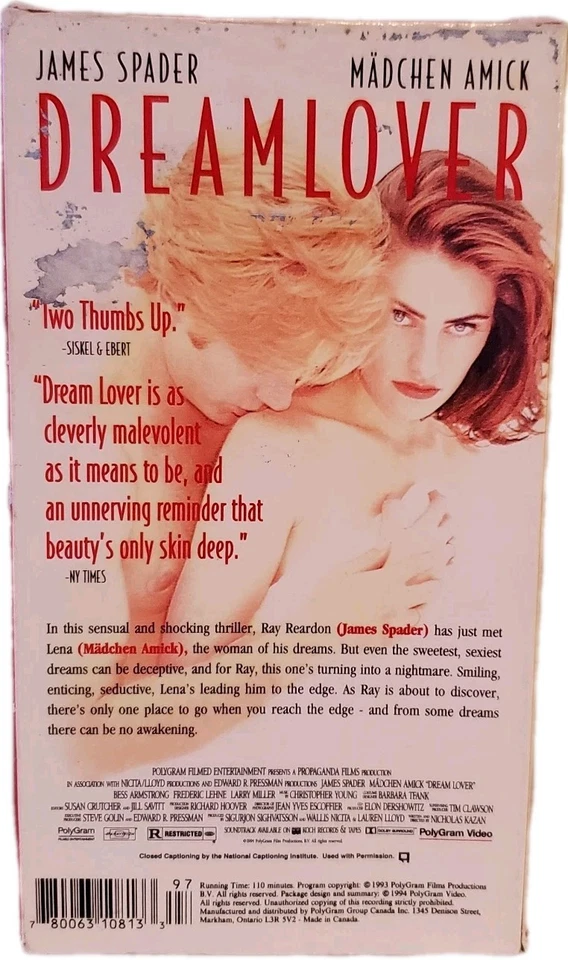 Dreamlover (VHS, 1994) James Spader, Madchen Amick - Image 2 of 3