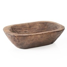 Natural Mango Wood Rectangular Decorative Bowl 10 Inch 
