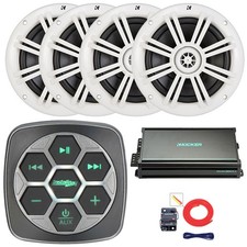 Metra Bluetooth Marine Controller, 4x 6.5" 150W Speakers, 4-CH Amplifier W/Kit