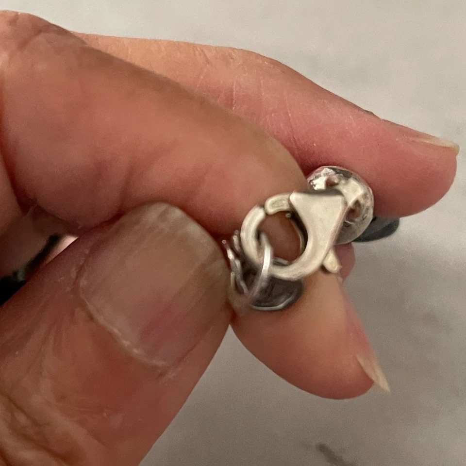 Pulsera de cuero negro vintage Silpada City Slicker de plata de ley B3207 7,5-8" Foto 4 de 4