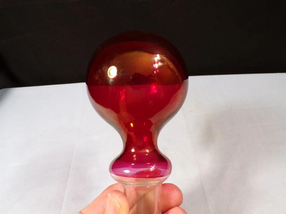 Large Ruby Stained or Flashed Decanter Stopper - Image 2 of 4