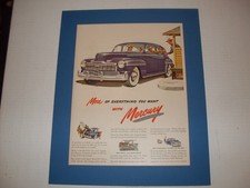 1947 Mercury Sedan Original Ad. Matted Preserved Ready To Frame And Display