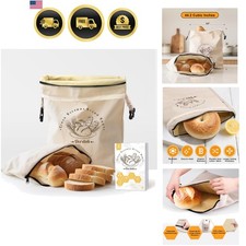 XL 2-Pack Reusable Beeswax Coated Bread Bags - Keep Sourdough Fresh Naturally