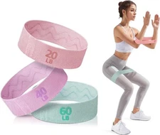 Resistance Bands Fabric Fitness Bands Yoga Hip Booty Butt Exercise Loop Set 3PCS