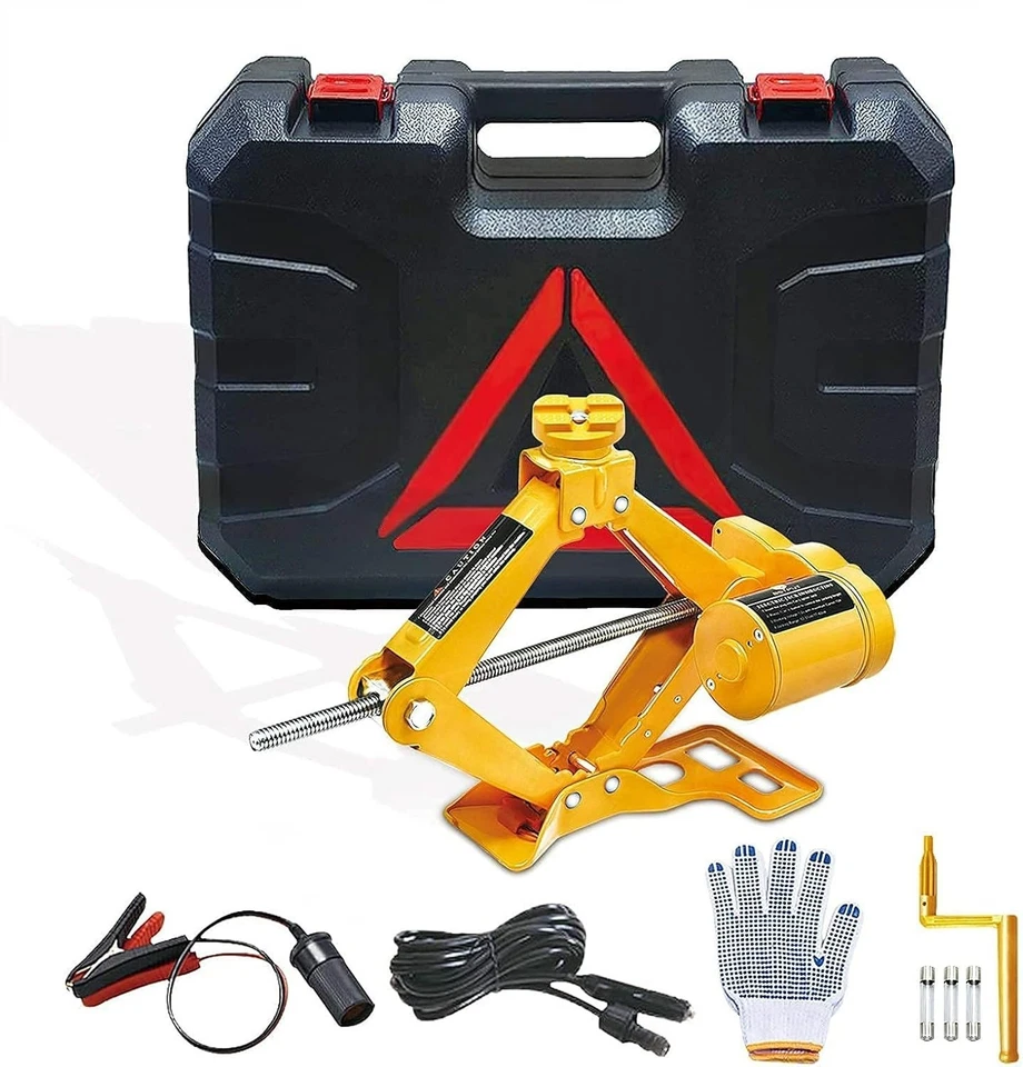 Gato de tijera eléctrico de 2 toneladas y 12 V con caja de almacenamiento NEW US - Image 2 of 4