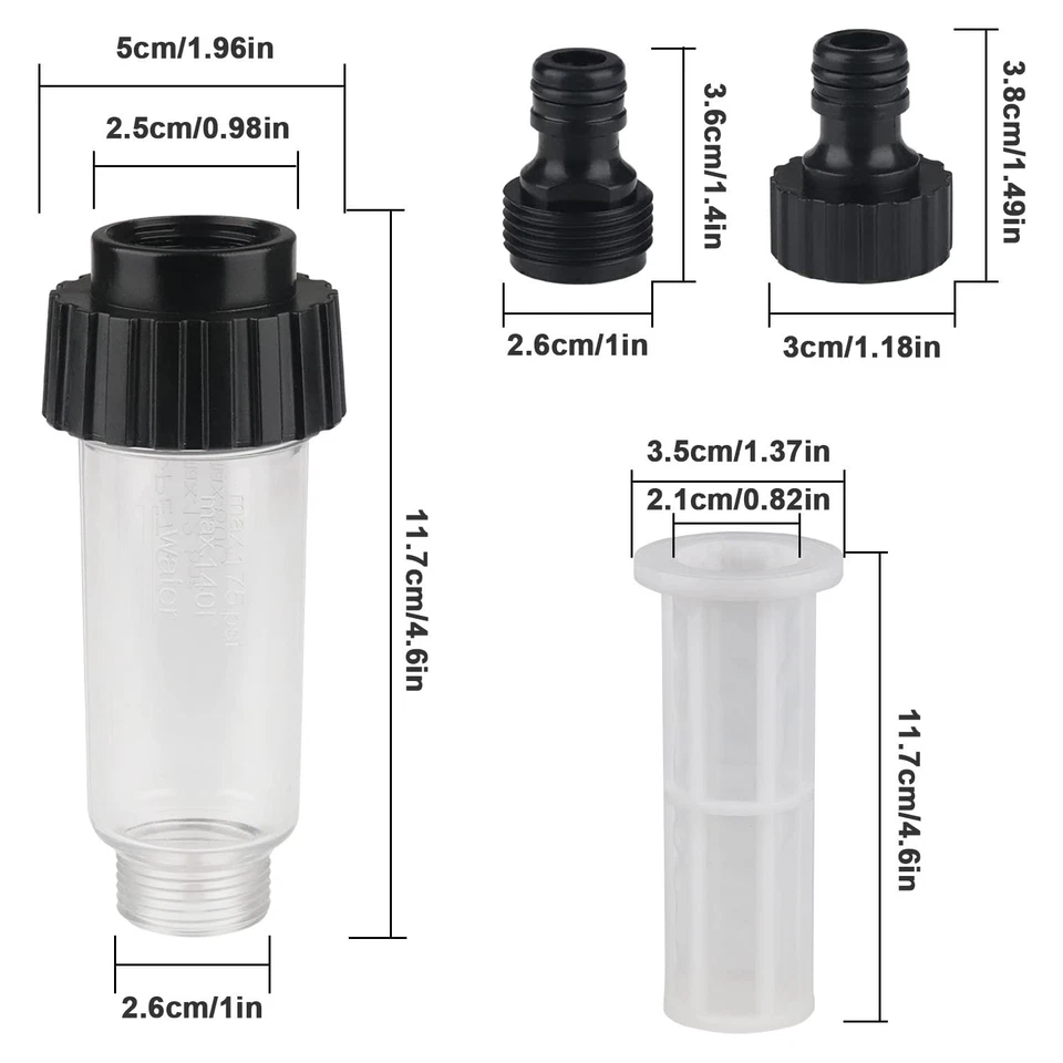 Wasserfilter Gartenschlauch Set 3/4 Zoll Hochdruckreiniger Garten Wohnmobil - Bild 4 von 4