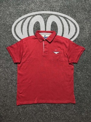 Tommy Hilfiger Polo Shirt Mens XXL Red Flag Logo Short Sleeve