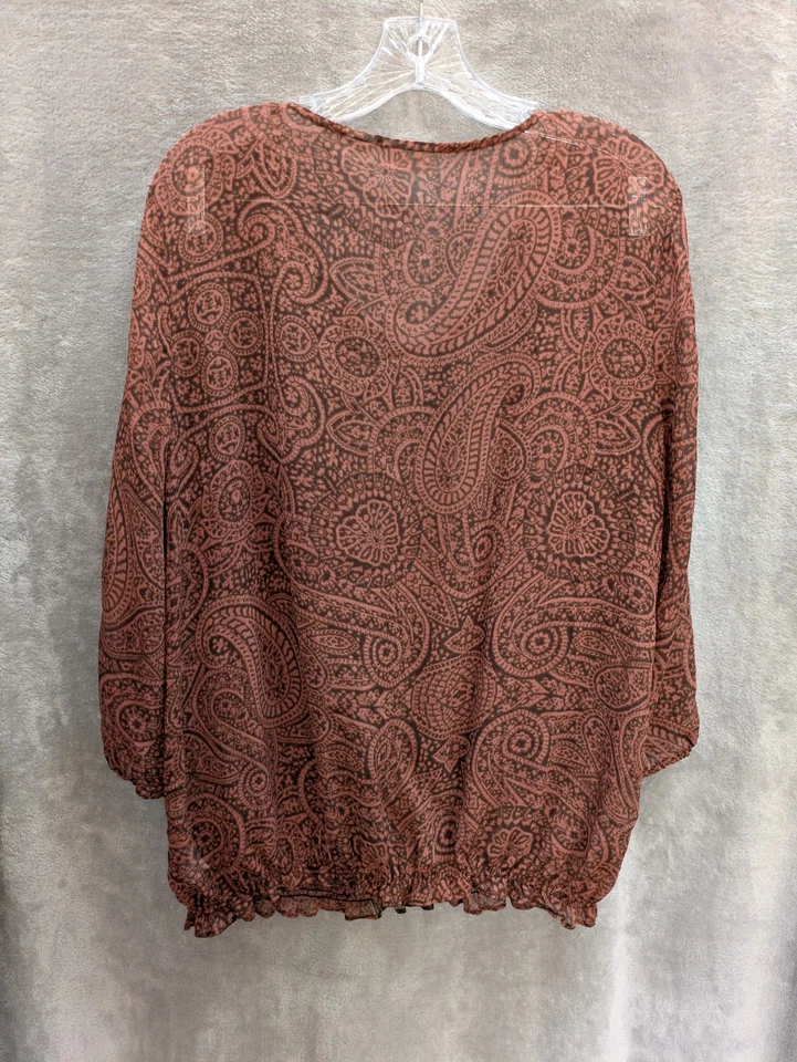 Blusa bohemia para mujer grande transparente informal Foto 4 de 4