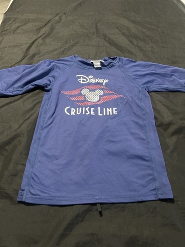 Disney Cruise Line NYLON SPANDEX Stretchy Shirt Mickey Mouse Kids Large - Picture 4 of 7