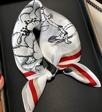 100 Silk Mulberry Shawl 53X53cm Bandana leaf Print Scarf Neckerchief wrap new