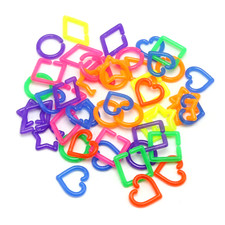 200 Mixed Color Acrylic Shape Linking Rings Open Chain Beads Funny Kid Crafts