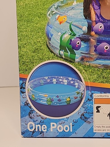 Bestway H2OGO! Deep Dive 3-Ring Kiddie Pool 63" Round x 12" Deep New In Box - Picture 3 of 5