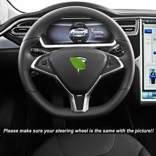 Durable Breathable Black Leather Car Steering Wheel Cover For Tesla Model S - Bild 2 von 9