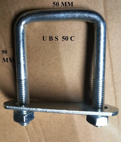 4 x square U-bolt u bolts Brackets Boat trailer 50x90x10mm Nuts & Plate UBS-50C - Picture 2 of 3