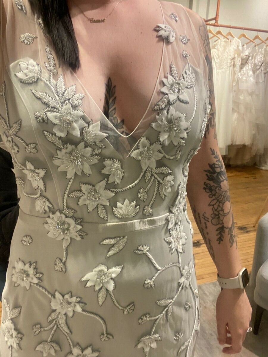 New Alexandra Grecco Lucca wedding Gown Size 12 Dove Grey New Alexandra Grecco Lucca wedding Gown Size 12 Dove Grey