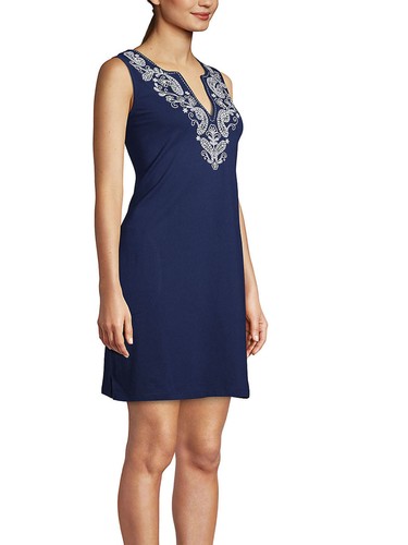 Lands End Woman's Sleeveless Swim Coverup Sun Dress soft 100% Cotton BNWOTS - Picture 7 of 28
