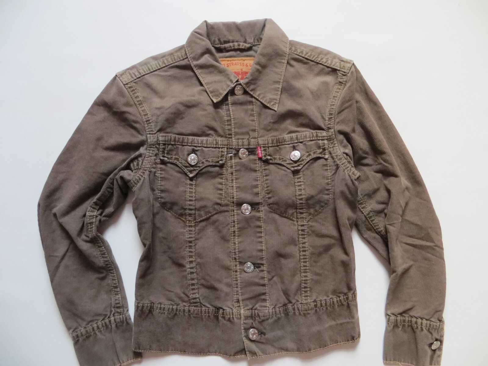 FILA Giacca jeans Levi's 70901 Type 1 Cord taglia S marrone vintage giacca di velluto serie CULT!