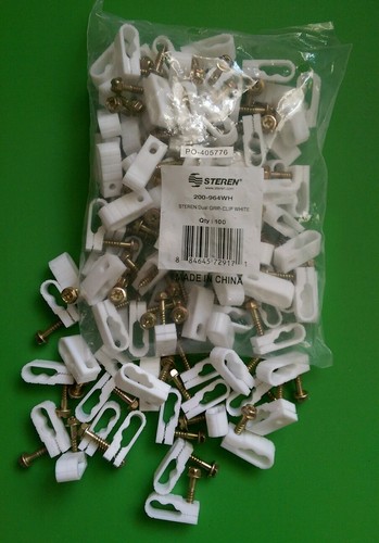(25 PCS) STEREN 200-964WH Dual Cable Mounting Clip - Picture 2 of 2