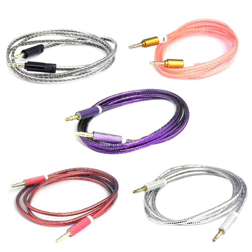1m Coloured 3.5mm Jack to Audio Cable for iPod iPhone iPad AUX GOLD Lead - Picture 7 of 16