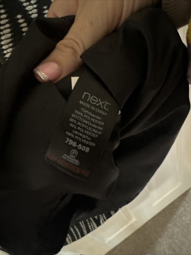Next Dress UK 12 Black Tailored Sleeveless Knee length Dress - New With Tags - Picture 12 of 12