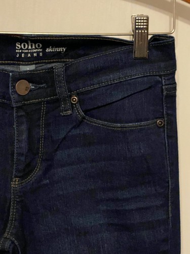 New York & Company NY&Co Womens Sz 2 Petite Jeans SOHO Skinny Stretch Dark Wash - Picture 2 of 5