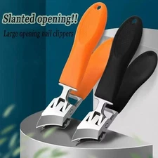 2025 Wide Jaw Opening Anti-Splash Slanted Nail Clipper, Curved Nail Clipper