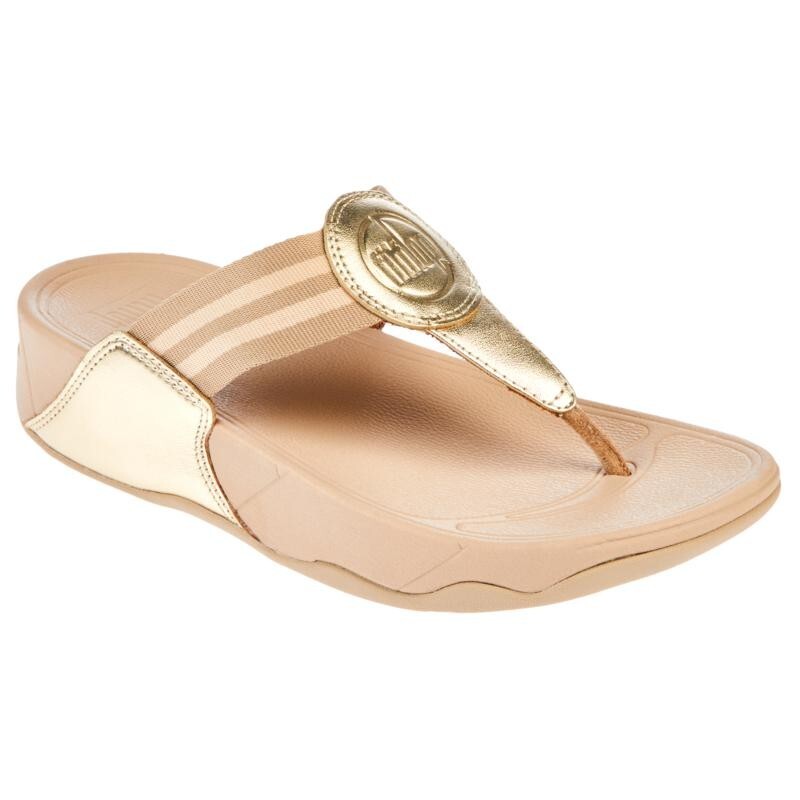 *FitFlop Walkstar Toe-Post Sandals Platino Gold Size (EU39)
