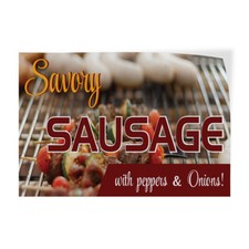 Decal Stickers Savory Sausage with Peppers 7 Onions Vinyl Store Sign Label