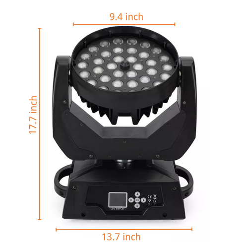 US stock 36X18W RGBWA UV 6in1 Zoom Led Moving Head Lights DMX512 Show Lighting - Picture 4 of 16