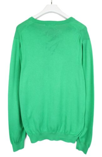 BROOKS BROTHERS Jumper Men's XL Green V-Neck Logo Long Sleeve 100% Cotton - Picture 2 of 12