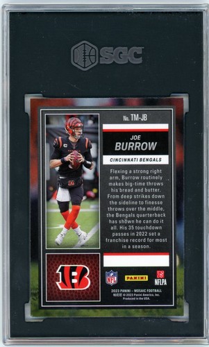 JOE BURROW - Bengals - 2023 Panini Mosaic Touchdown Masters #TM-JB - SGC 9 Mint - Picture 2 of 2
