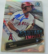 MATT THAISS signed SP ANGELS 2016 Bowman Chrome Draft Scouts baseball card AUTO