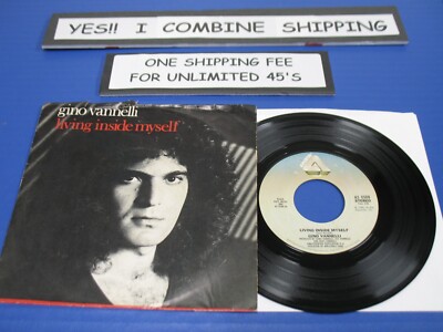 Gino Vannelli - Living Inside Myself /Stay With Me - 80s Pop 45 w/PS VG VINYL