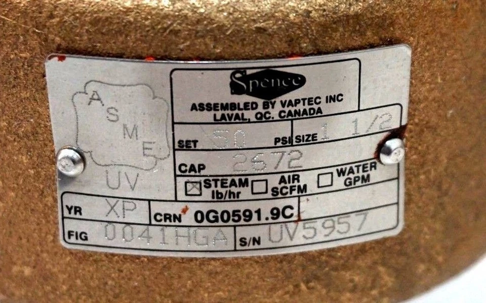 NEW SPENCE 0041HGA STEAM RELIEF VALVE - Image 2 of 3