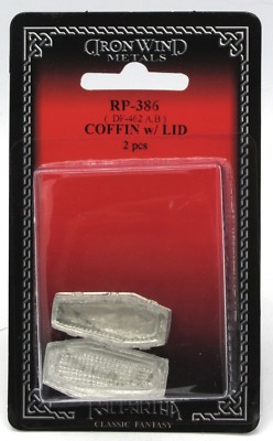 Ral Partha RP-386 Coffin with Lid (Props) Vampire Lair Terrain Casket Scenery 