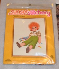 Carrot Top Boy Sunset Stitchery Crewel Kit 14" x 18" Unopened