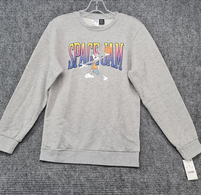 Space Jam Sweatshirt Youth Sz L Heather Gray Crew Neck Pullover  