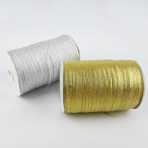 20YARDS METALLIC GLITTER RIBBONS 4MM WEDDING CHRISTMAS SEWING RIBBON PARTY DECOR - Picture 4 of 16