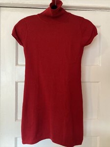 American Girl Dress Red Turtleneck Short Sleeve Size 8 100% Cotton