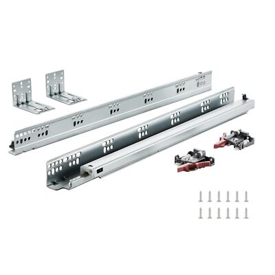 10 Pairs 21''Heavy Duty Drawer Bottom Side Mount Rails Soft-Close Noiseless Guide